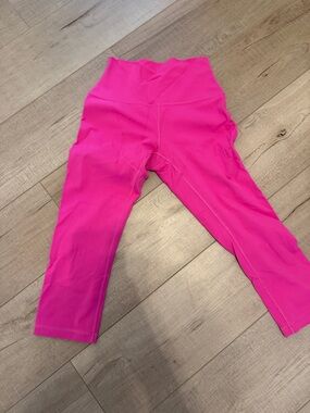 ' Bright Pink Athletic Capri Leggings